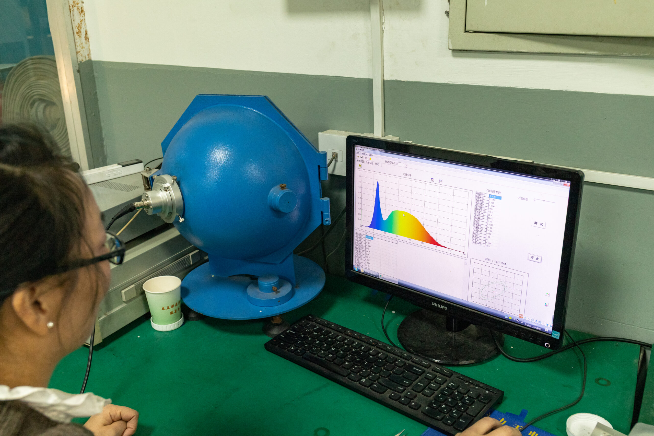 Incoming quality control inspection at the New Lights factory