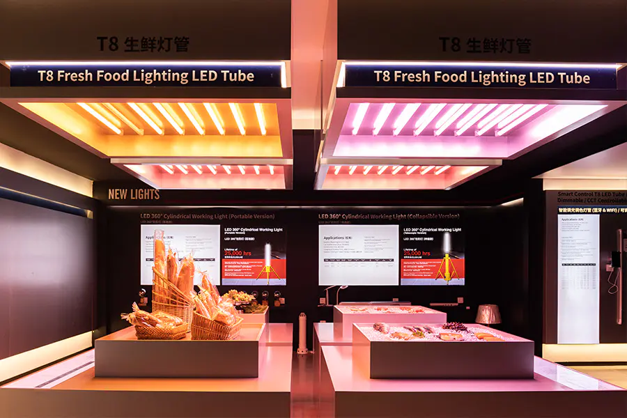 Fresh food LED tube display at New Lights in 2017