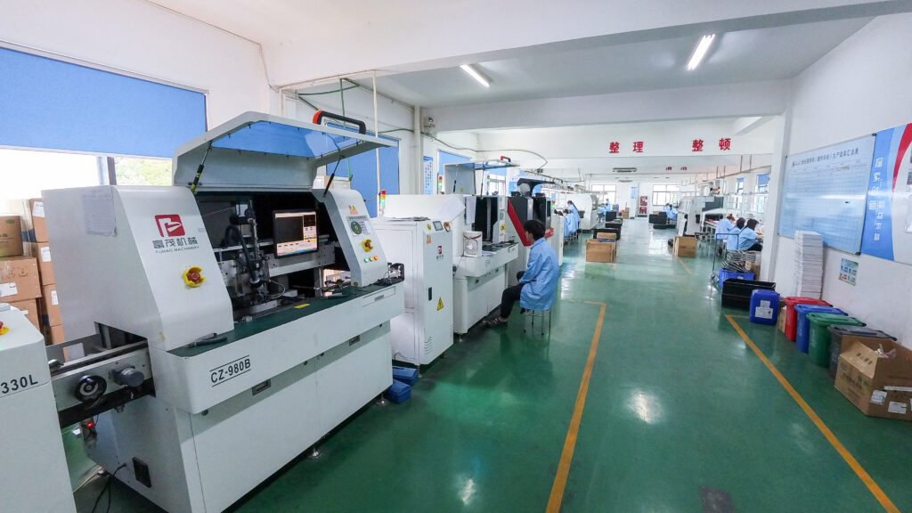 Automated lighting component production equipment at the New Lights factory