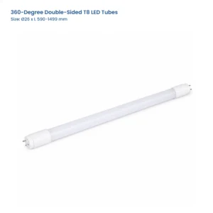 360-Degree Double-Sided T8 LED Tube Series, Dia. 26 x L 590-1499 mm, complete T8 tube view