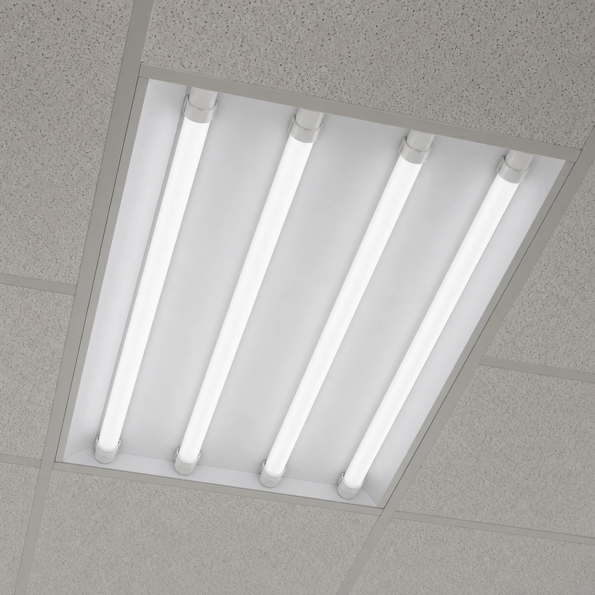 LED linear lighting in an office support area