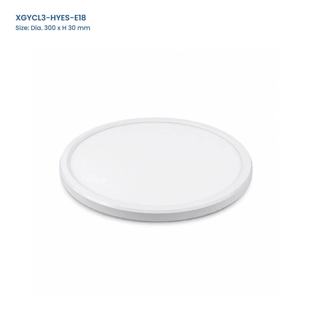 XGYCL3-HYES-E18 RGB backlight flush-mount ceiling light, 300 mm diameter by 30 mm high