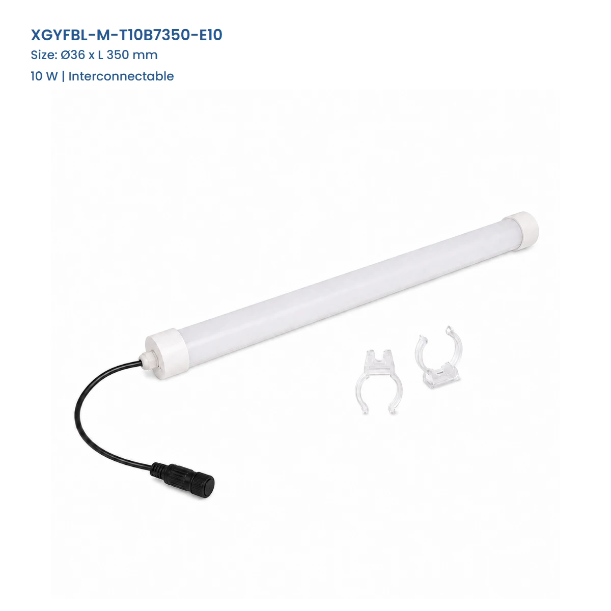 XGYFBL-M-T10B7350-E10, D 36 x L 350 mm, 10 W | Interconnectable, complete T10 tube product view
