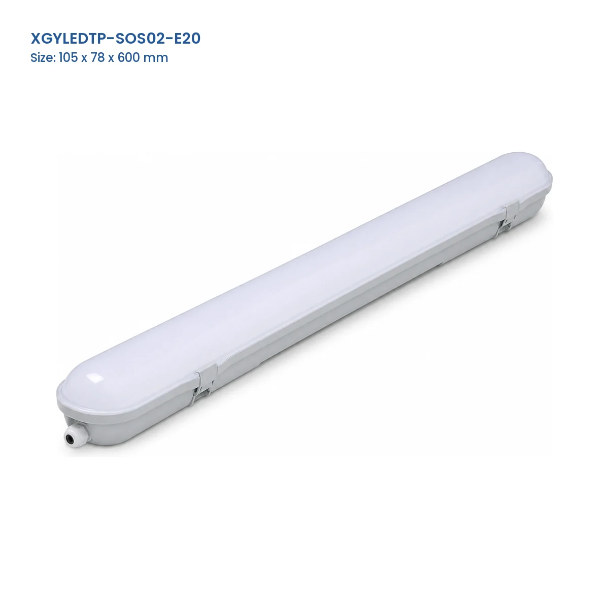 XGYLEDTP-SOS02-E20 SMD-OS tri-proof fixture, 105 x 78 x 600 mm