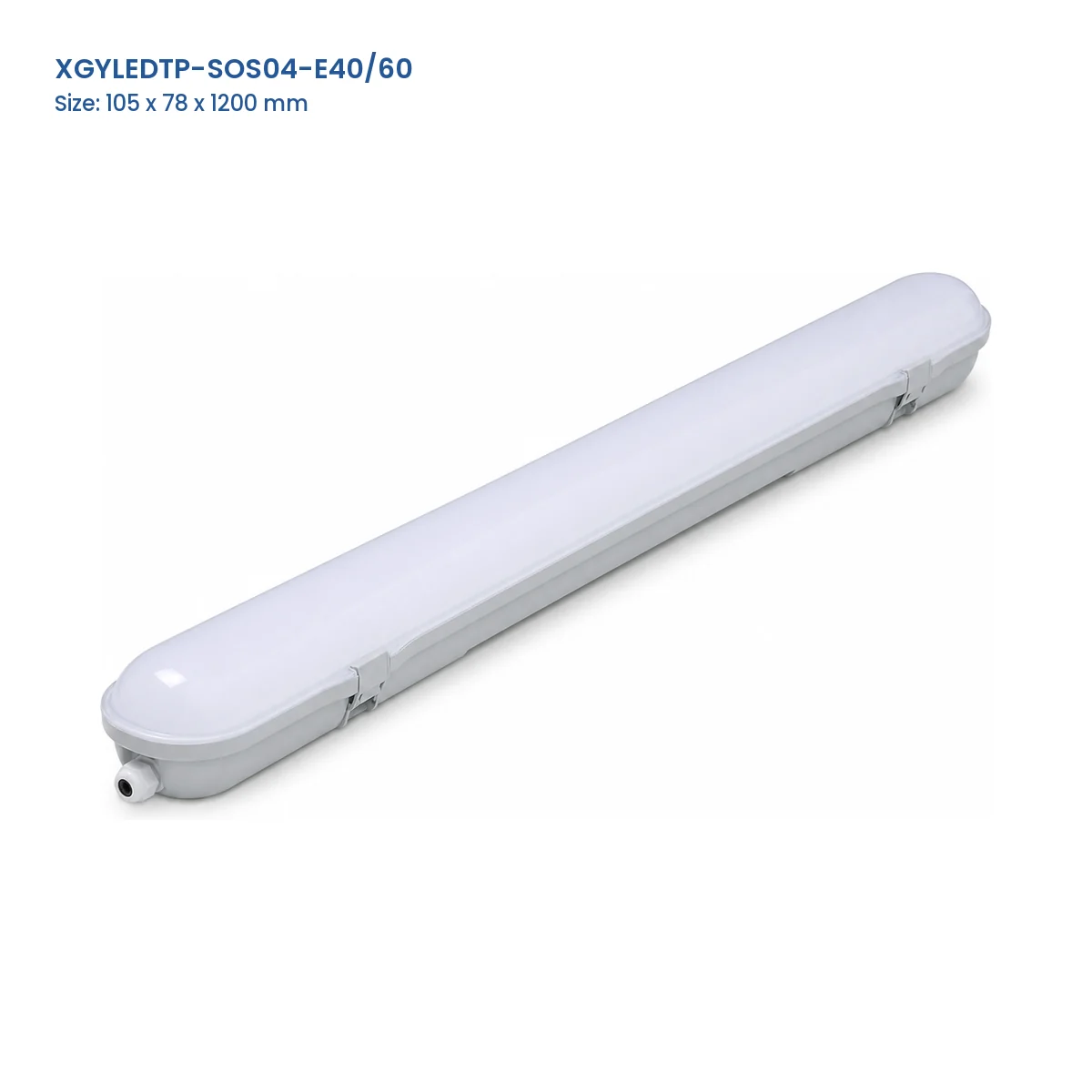 XGYLEDTP-SOS04-E40/60 SMD-OS tri-proof fixture, 105 x 78 x 1200 mm