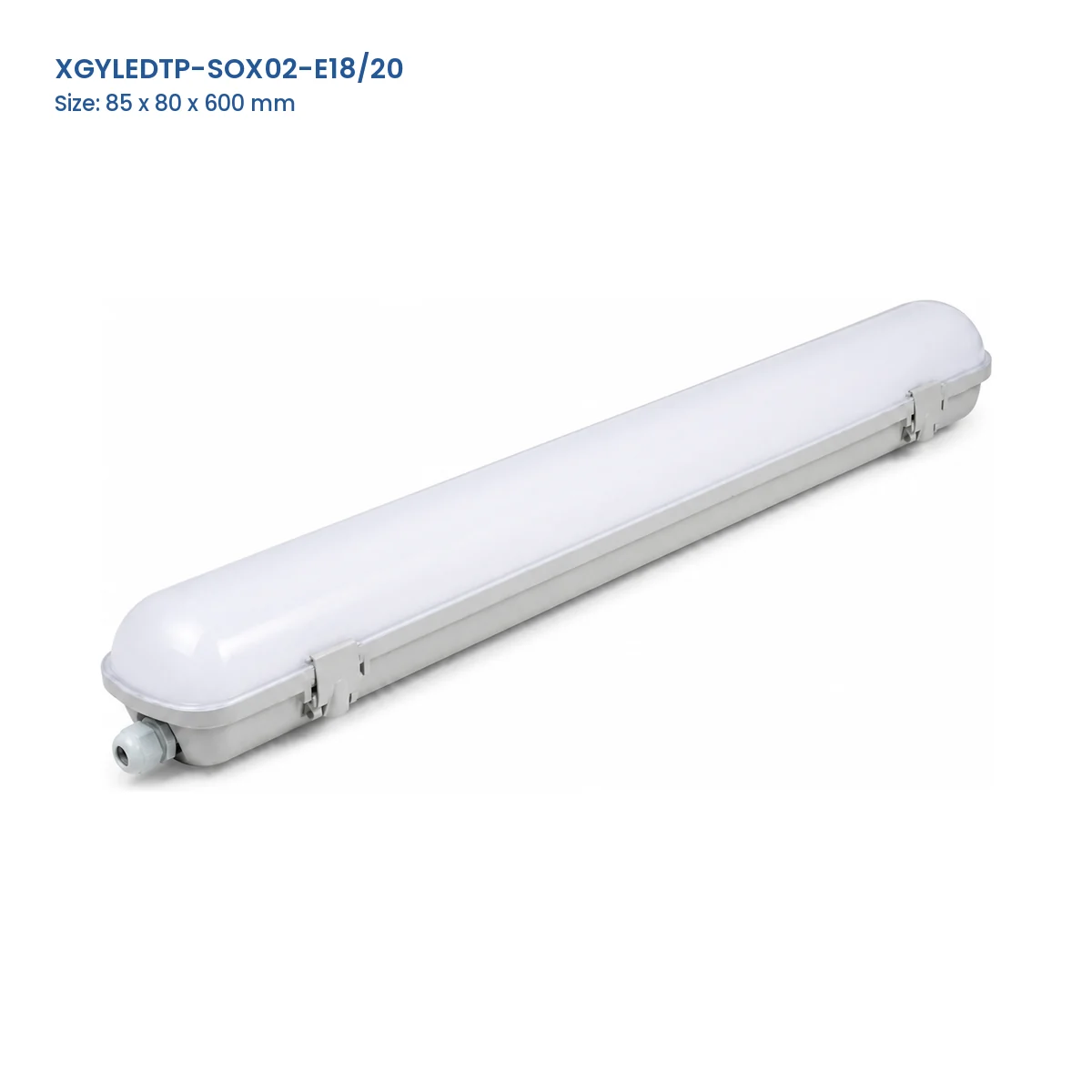 XGYLEDTP-SOX02-E18/20 SMD-OX tri-proof fixture, 85 x 80 x 600 mm