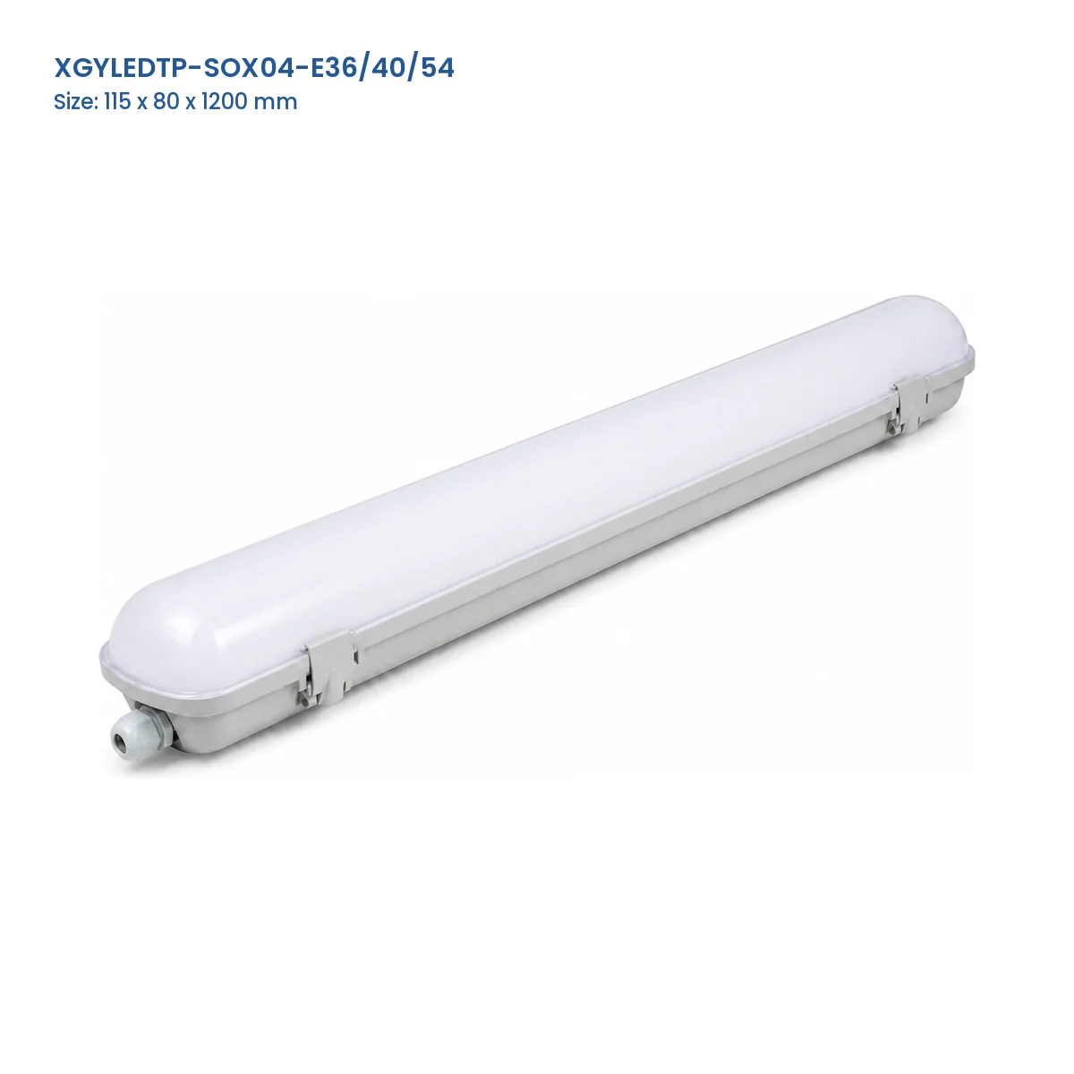 XGYLEDTP-SOX04-E36/40/54 SMD-OX tri-proof fixture, 115 x 80 x 1200 mm