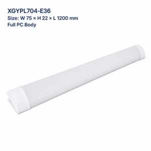 XGYPL704-E36 surface-mounted LED purification fixture, W75 x H22 x L1200 mm, full PC body