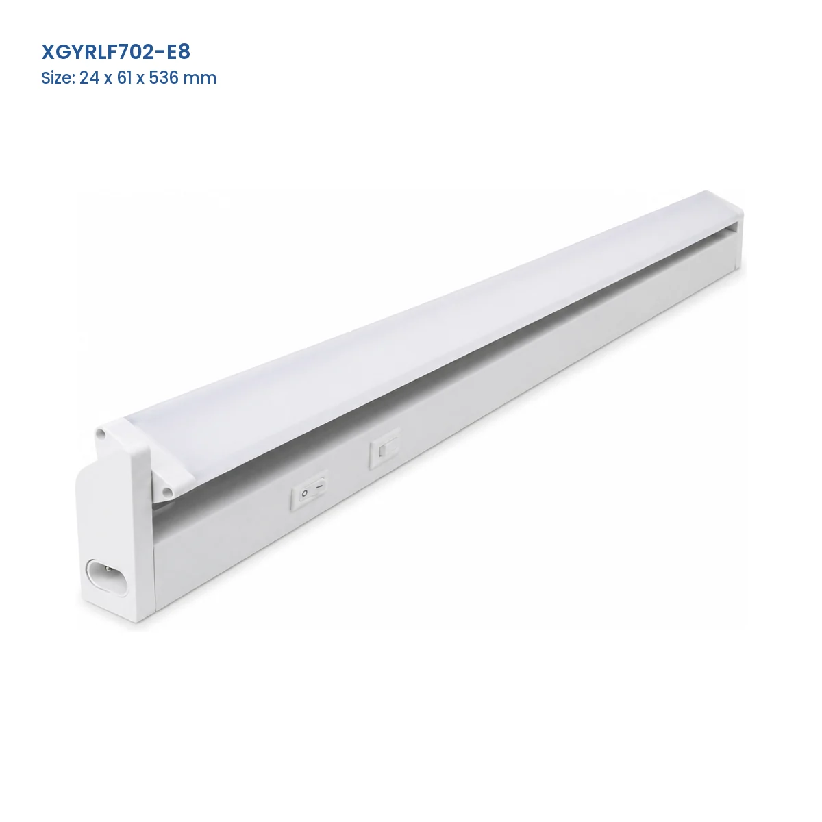 XGYRLF702-E8 rotatable LED linear fixture, 24 x 61 x 536 mm
