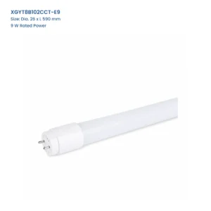 XGYT8B102CCT-E9 CCT and power adjustable T8 LED tube, Dia. 26 x L 590 mm, 9 W Rated Power