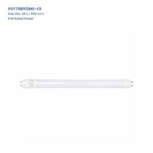 XGYT8B102MS-E9 microwave motion sensor T8 LED tube, Dia. 26 x L 590 mm, 9 W Rated Power
