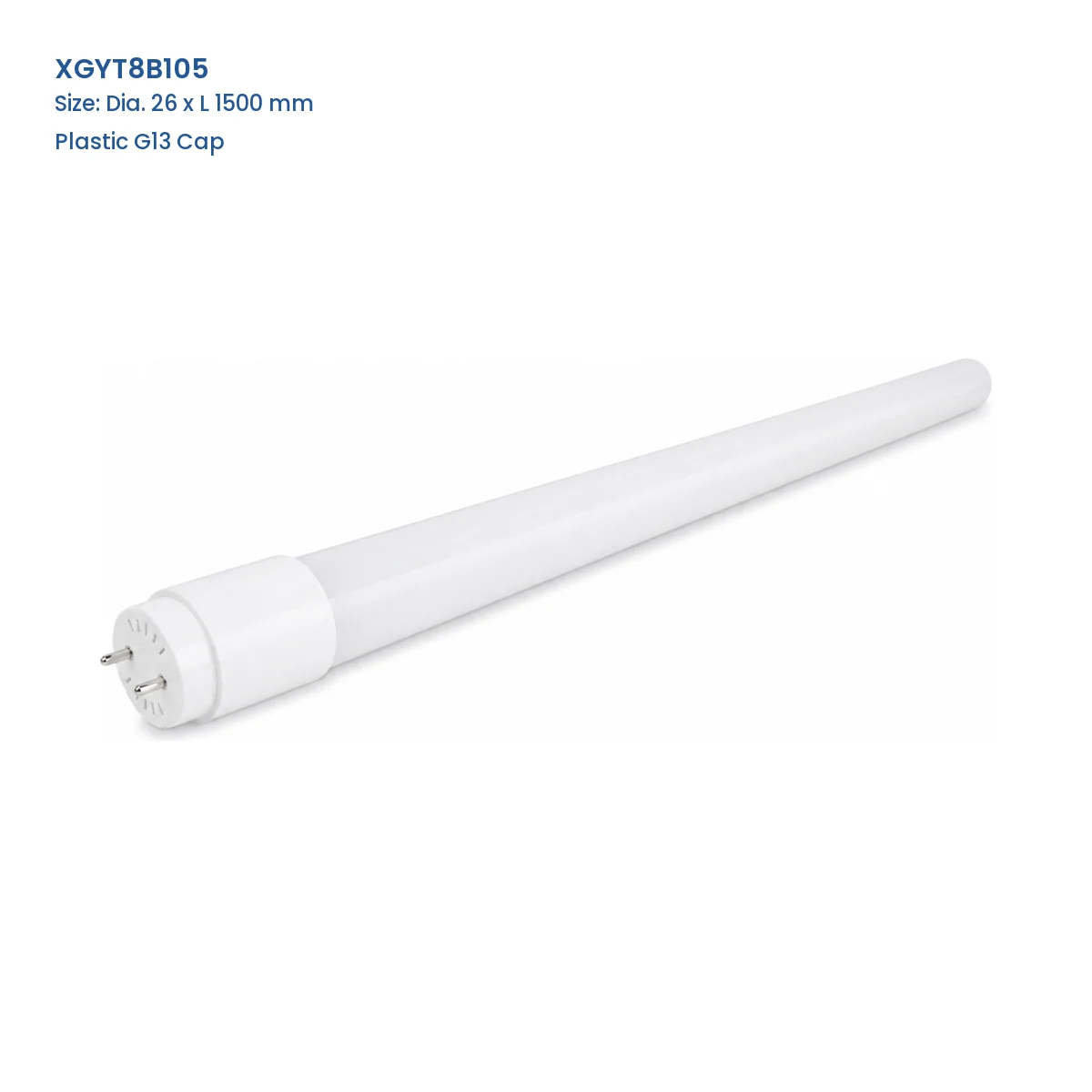 XGYT8B105 T8 LED glass tube with plastic G13 end cap