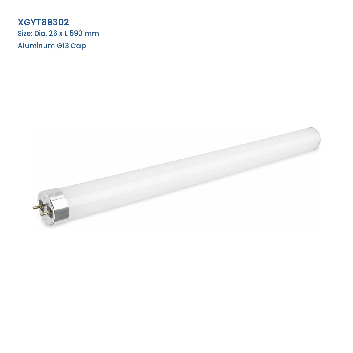 XGYT8B302 T8 LED glass tube with aluminum G13 end cap