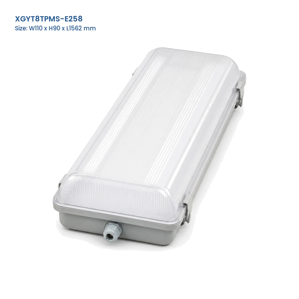 XGYT8TPMS-E258 replaceable-tube tri-proof fixture housing, W110 x H90 x L1562 mm