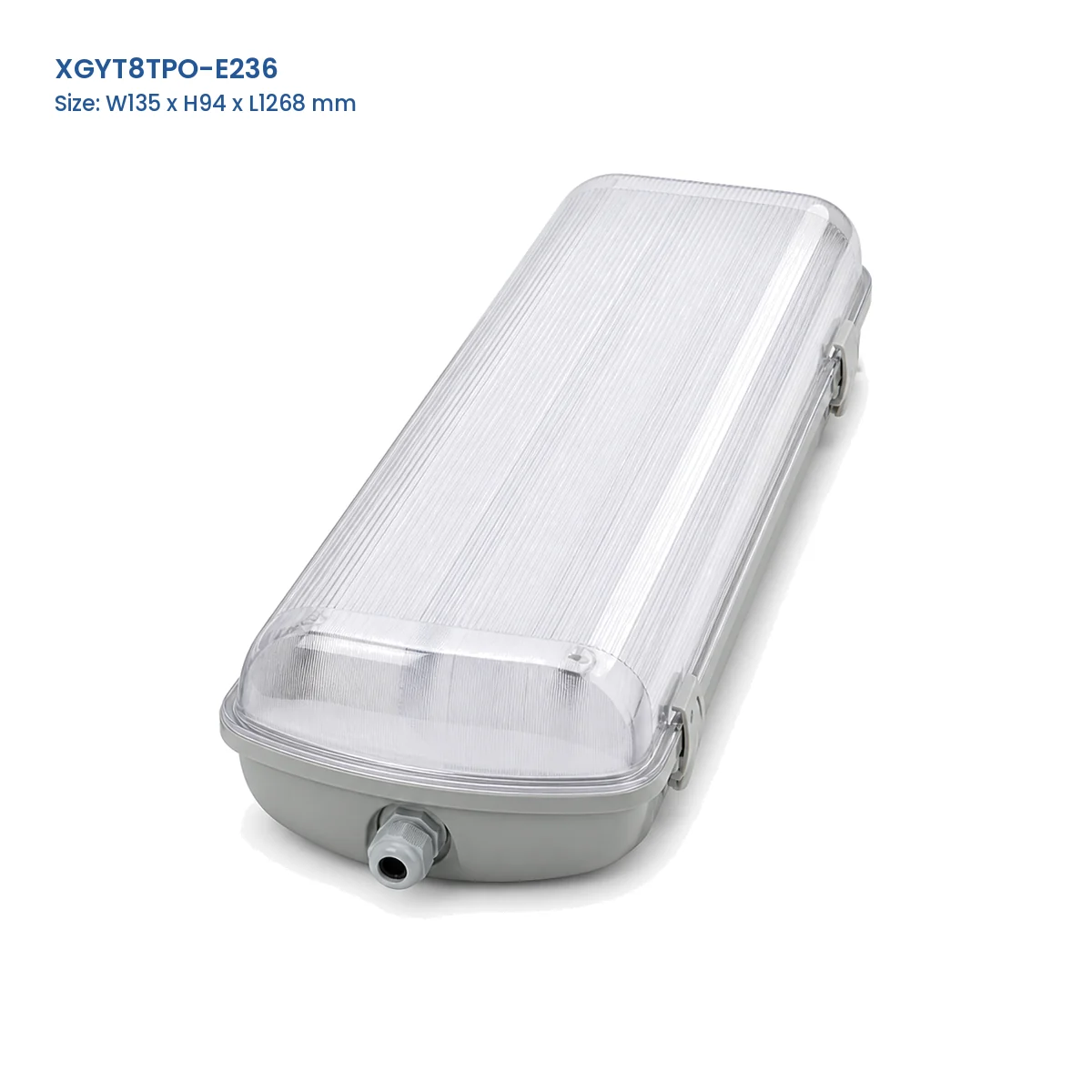 XGYT8TPO-E236 replaceable-tube tri-proof fixture housing, W135 x H94 x L1268 mm