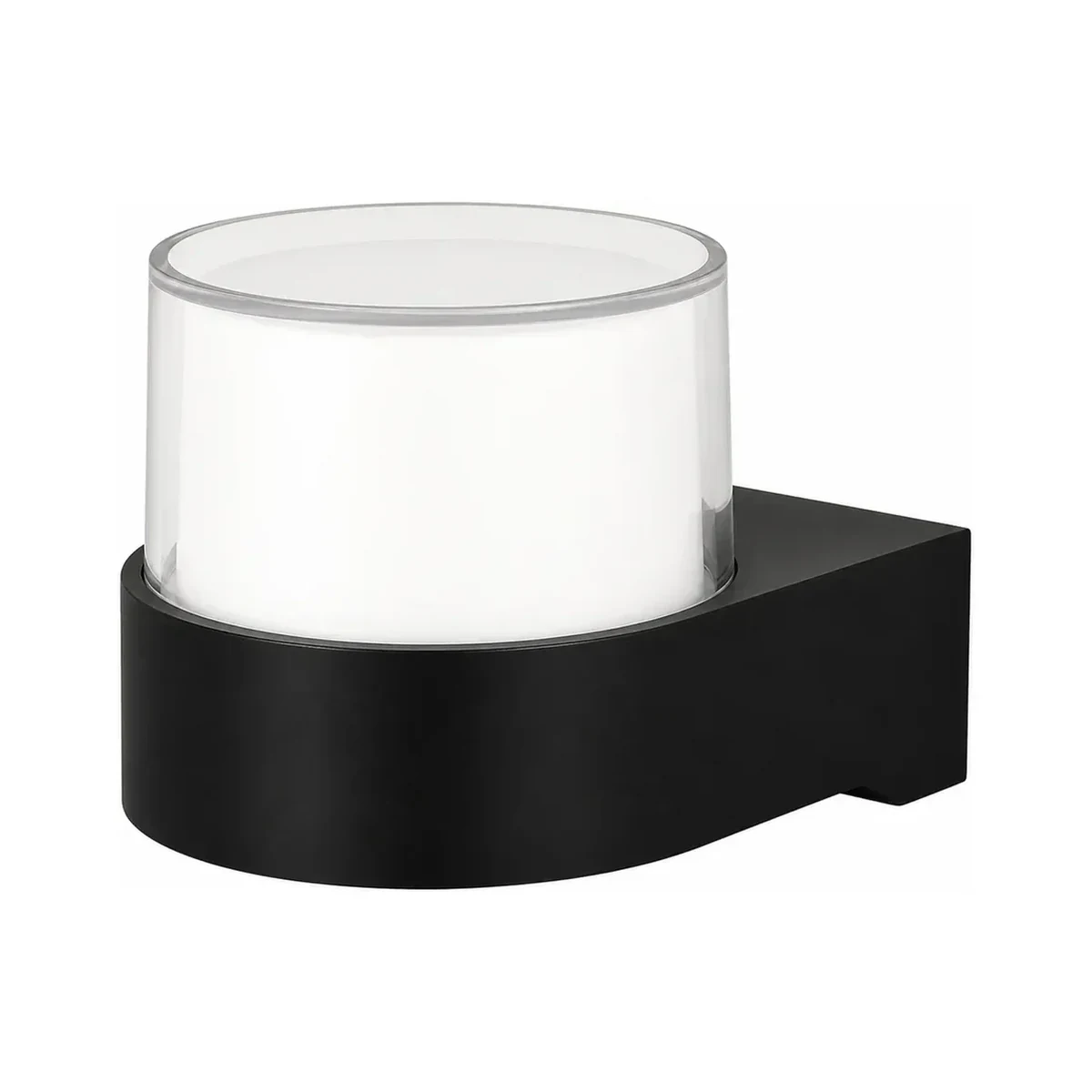 Black geometric diffuser LED wall light on white background