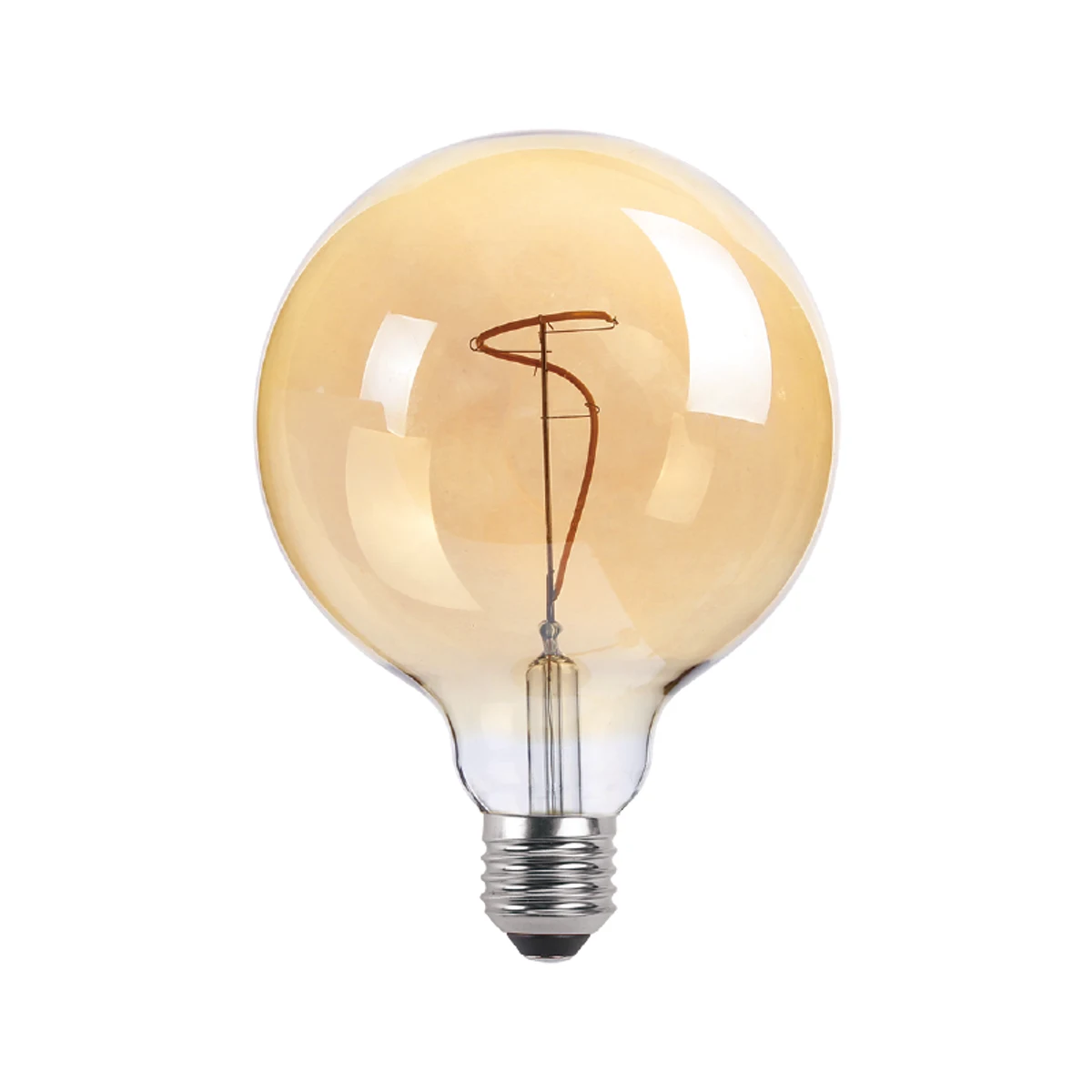 Flexible Filament LED Bulbs - flexible filament amber curved globe