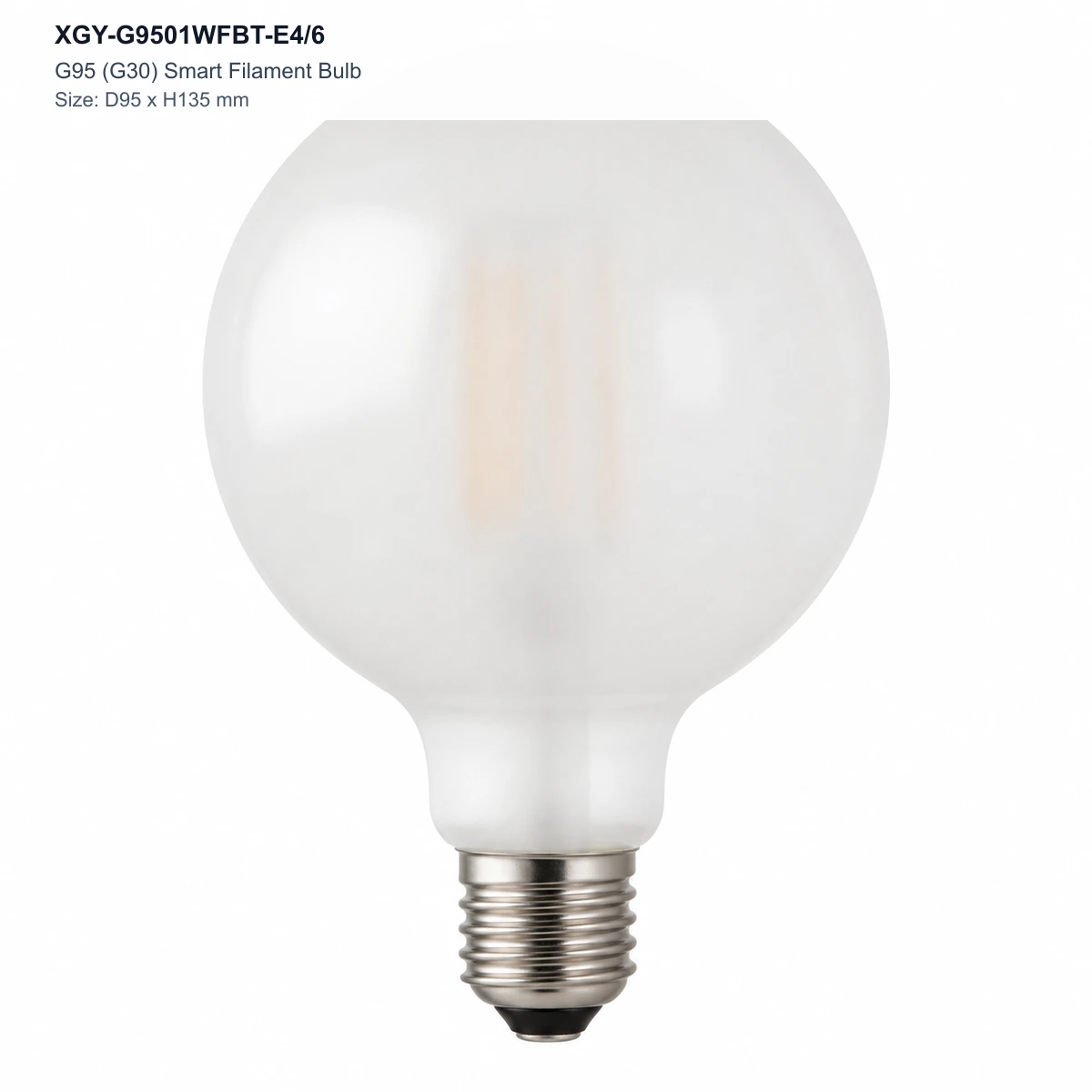 XGY-G9501WFBT-E4/6 G95 (G30) Smart Filament Bulb, Size D95 x H135 mm