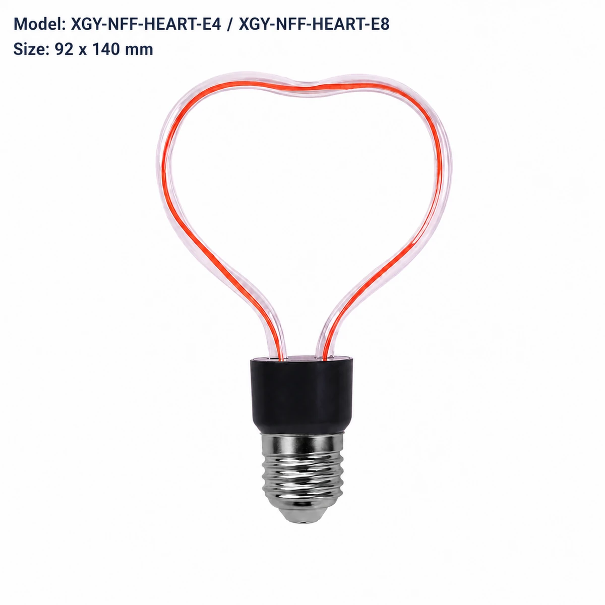 Generic verified heart-outline flexible-filament option on white background
