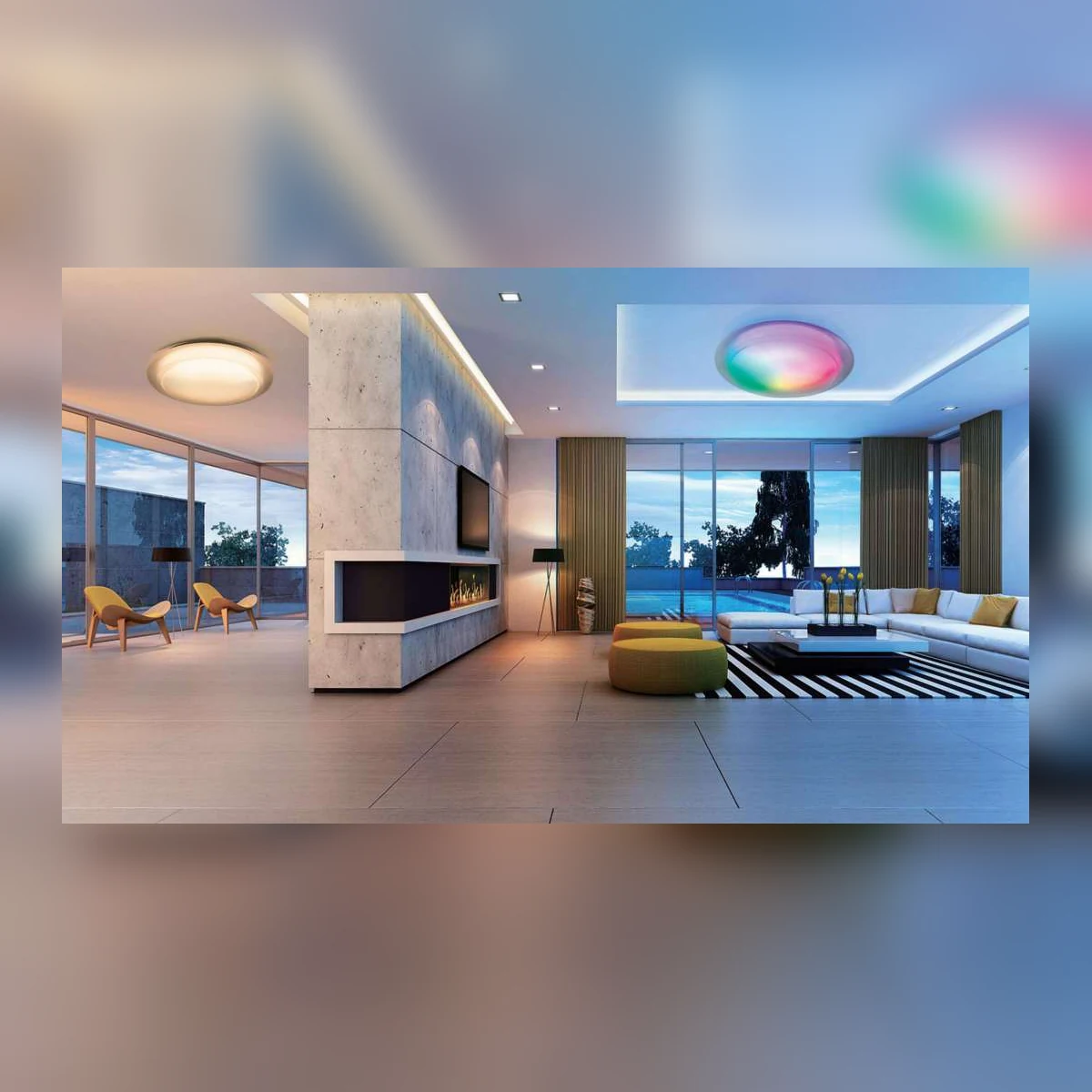 RGB Ambient Metal-Base LED Ceiling Lamps application scene