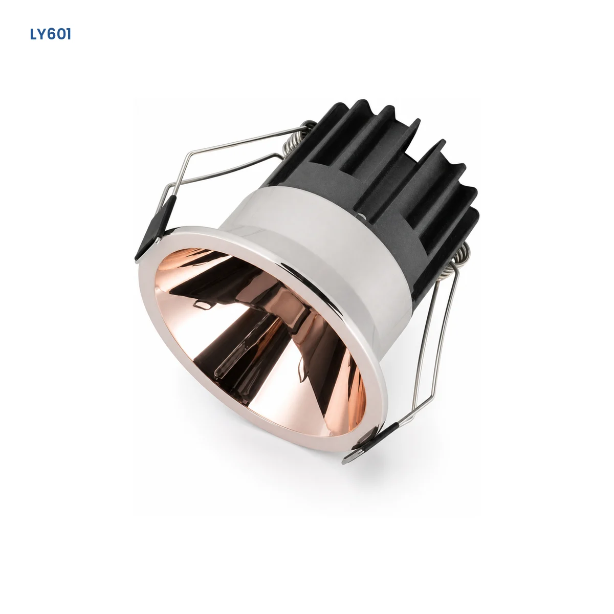 LY601 recessed LED spotlight with rose-colored deep reflector