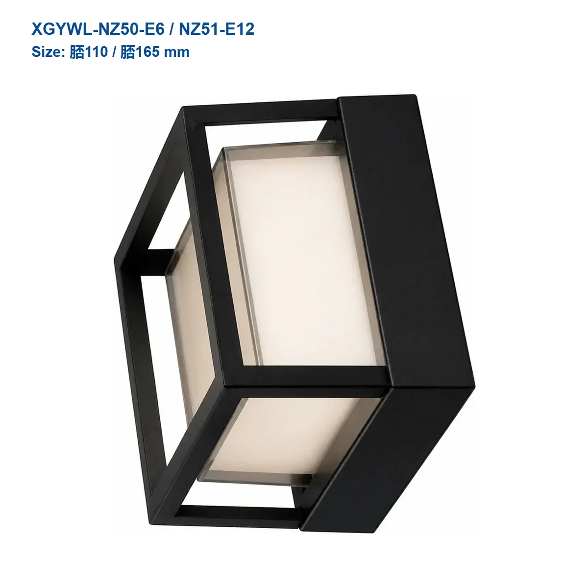 XGYWL-NZ50-E6 / NZ51-E12 protective-cage LED wall lights, 脴110 / 脴165 mm