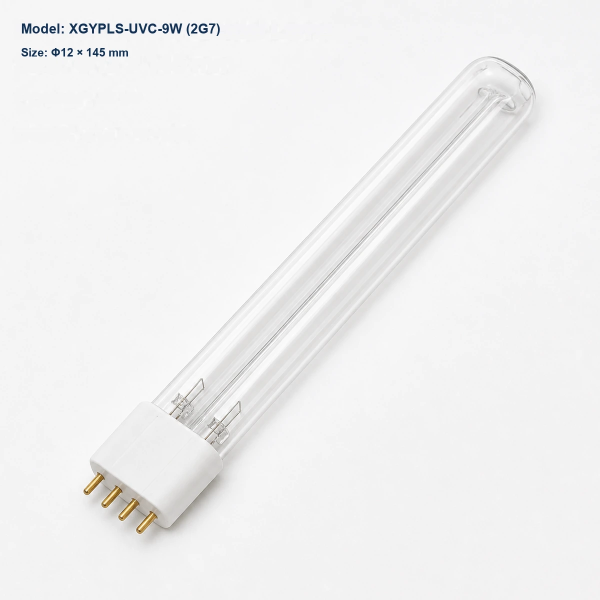 Clear PL-S UV-C lamp Φ12 × 145 mm, 2G7 base, 9 W