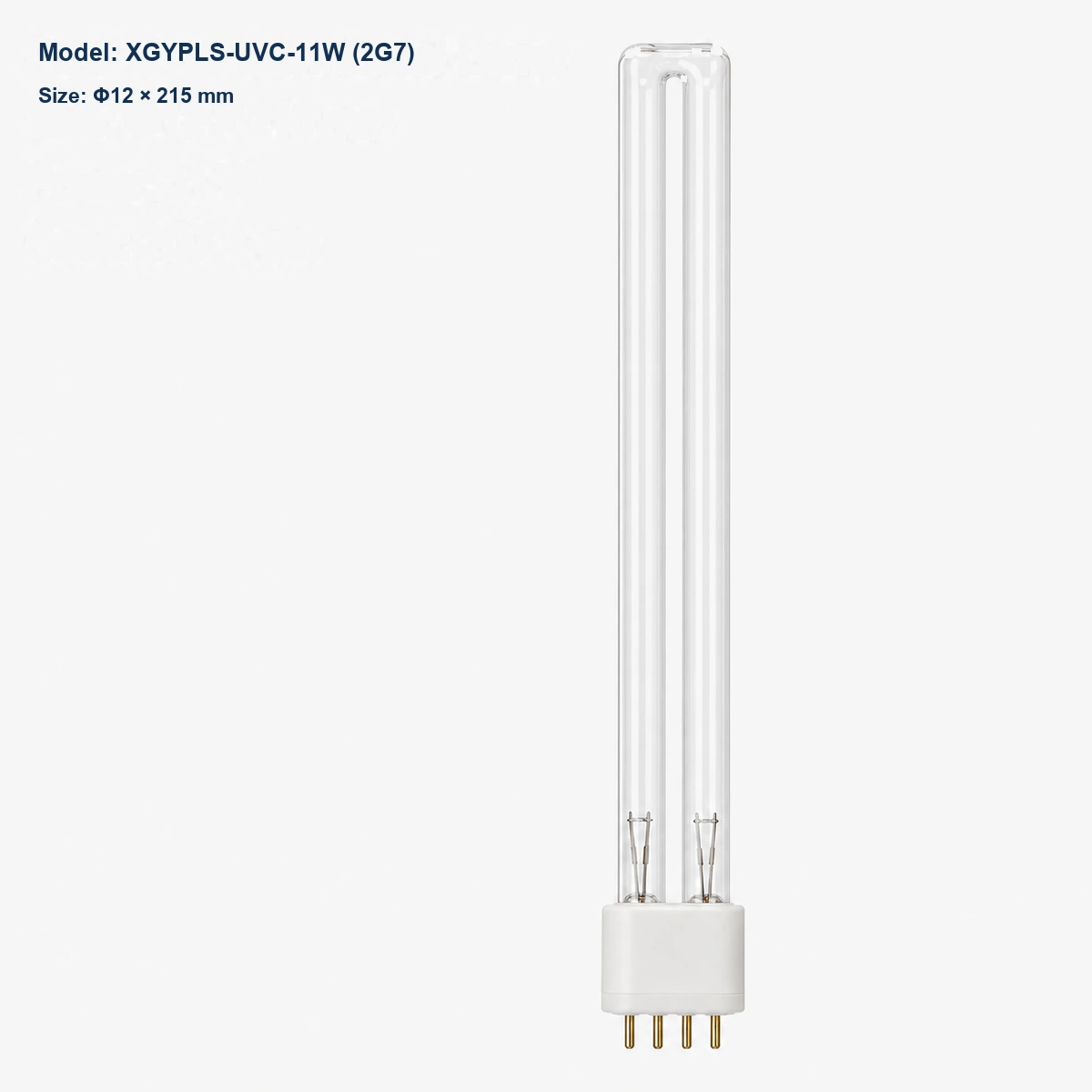 Clear PL-S UV-C lamp Φ12 × 215 mm, 2G7 base, 11 W