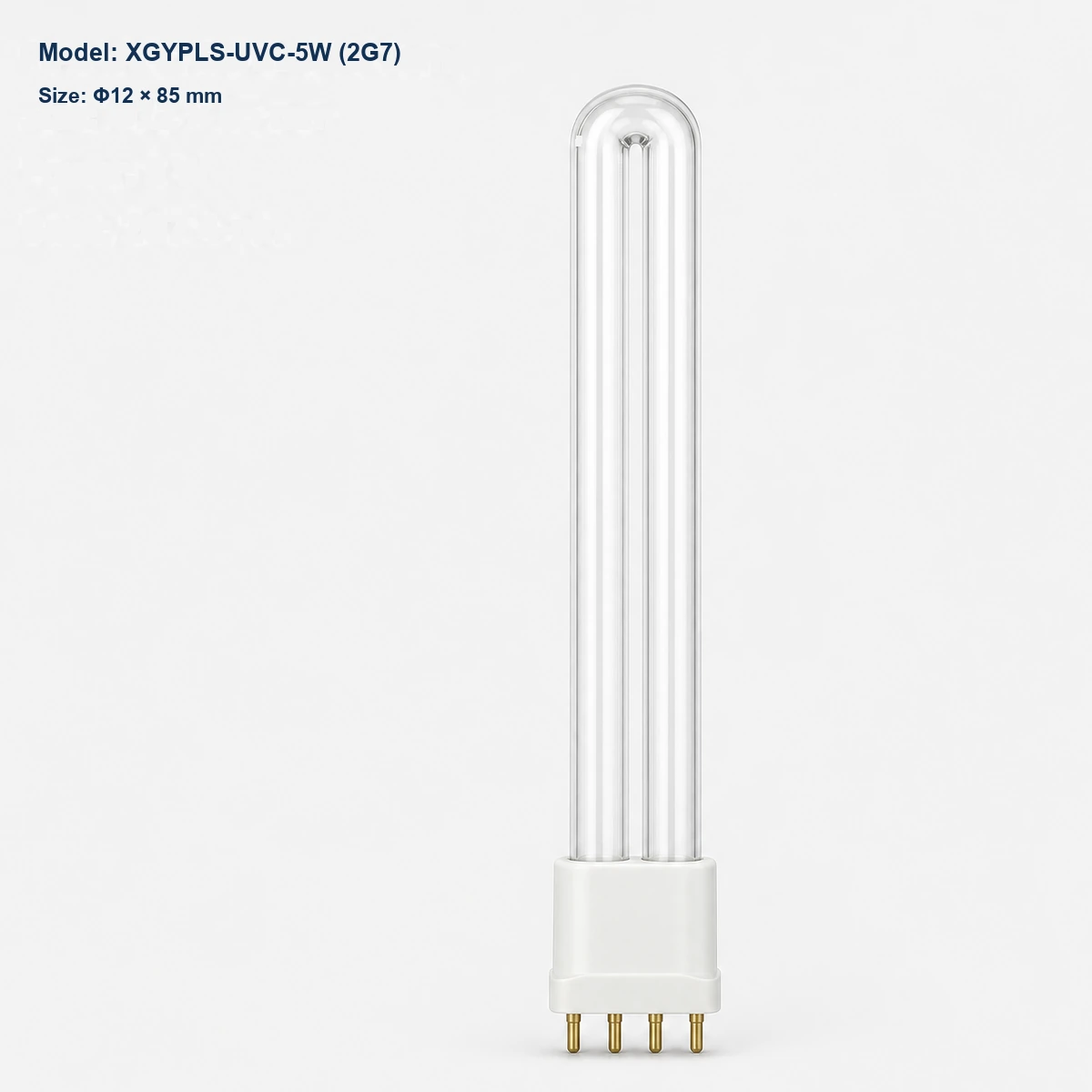 Clear PL-S UV-C lamp Φ12 × 85 mm, 2G7 base, 5 W