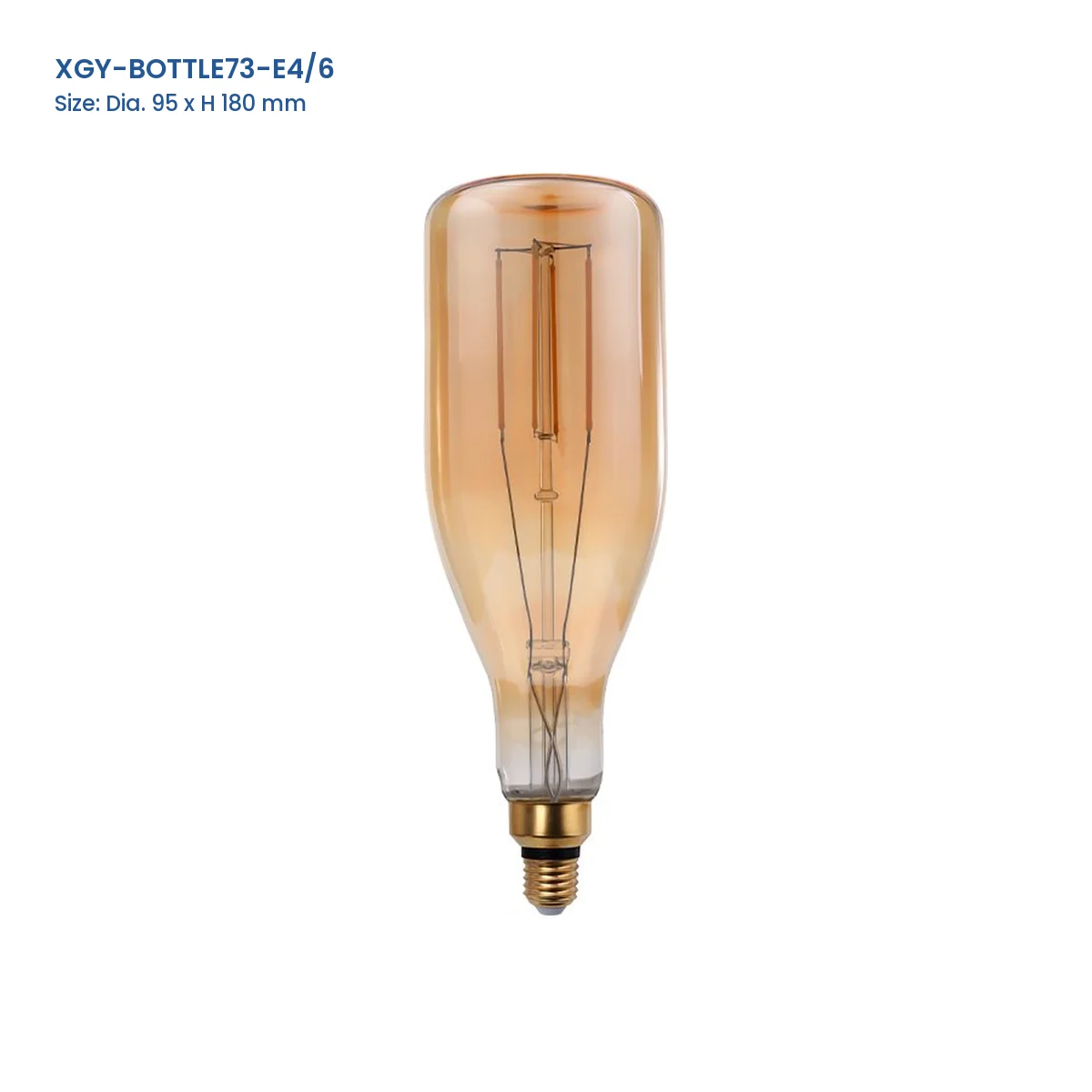 XGY-BOTTLE73-E4/6 huge LED filament bulb, Dia. 95 x H 180 mm