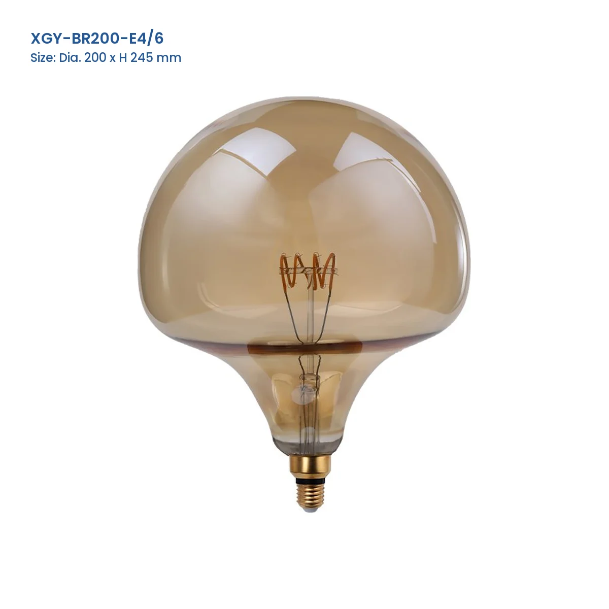 XGY-BR200-E4/6 huge LED filament bulb, Dia. 200 x H 245 mm