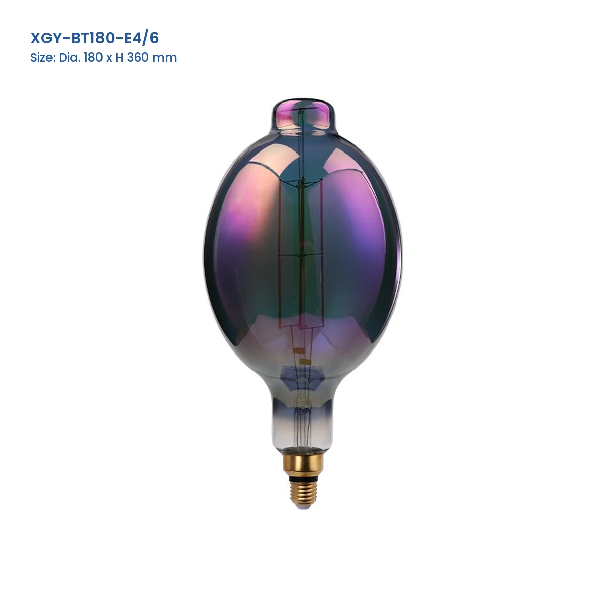 XGY-BT180-E4/6 huge LED filament bulb, Dia. 180 x H 360 mm