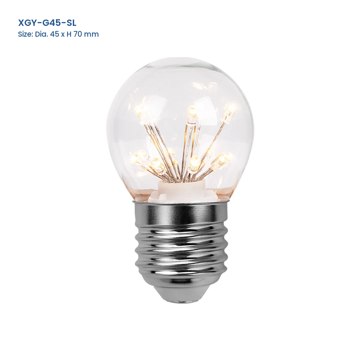 XGY-G45-SL starry LED decorative bulb, D45 x H70 mm