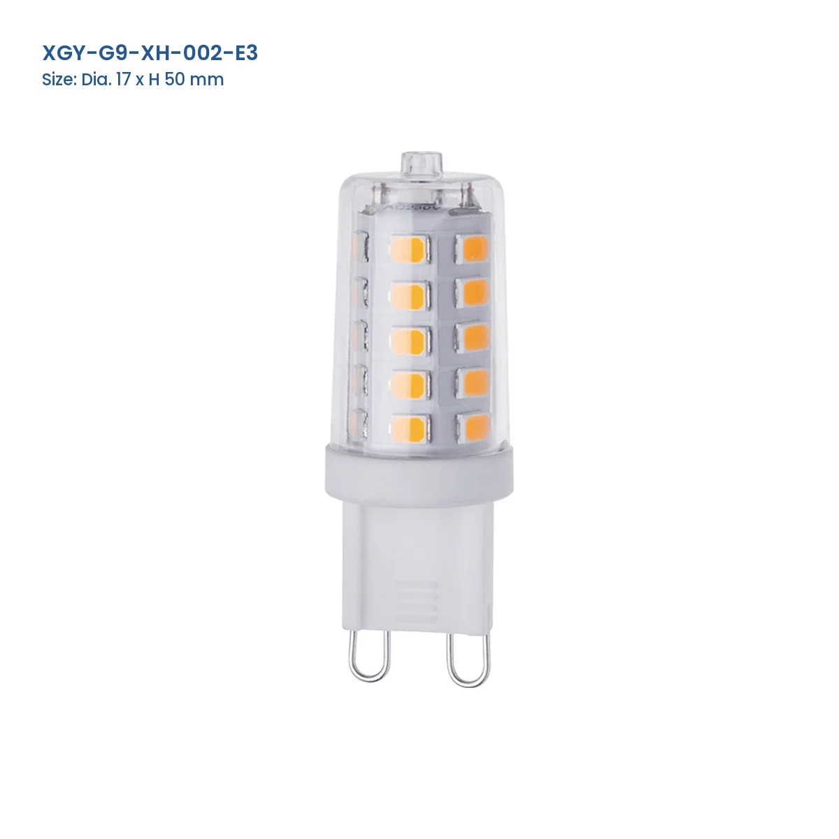 XGY-G9-XH-002-E3 G9 LED capsule bulb, Dia. 17 × H 50 mm