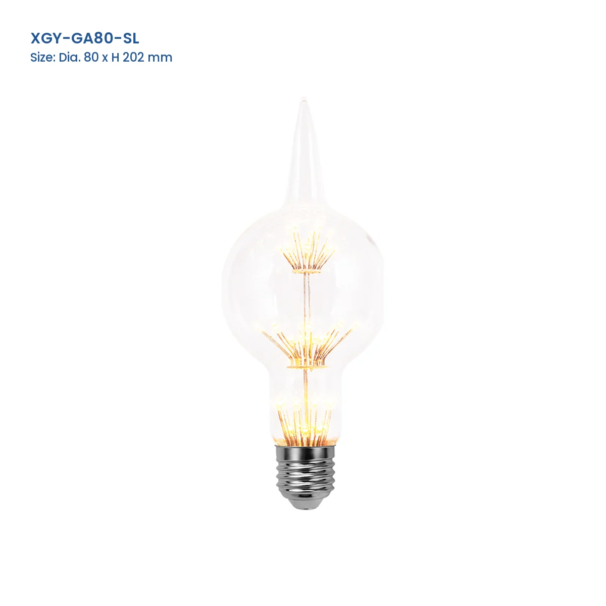 XGY-GA80-SL starry LED decorative bulb, D80 x H202 mm