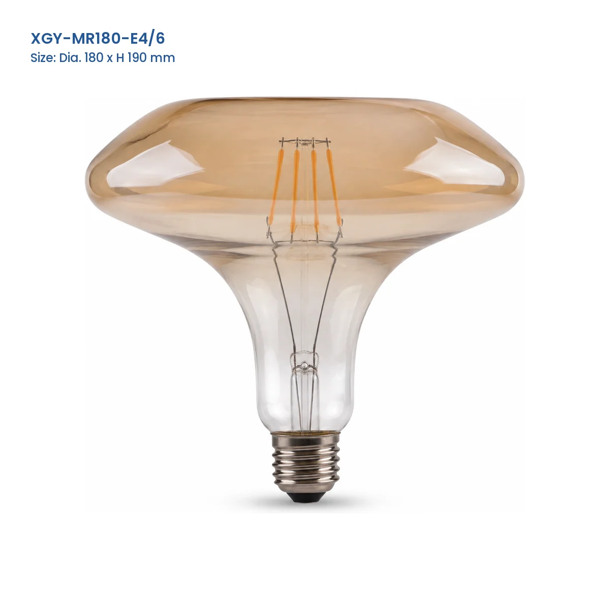 XGY-MR180-E4/6 huge LED filament bulb, Dia. 180 x H 190 mm