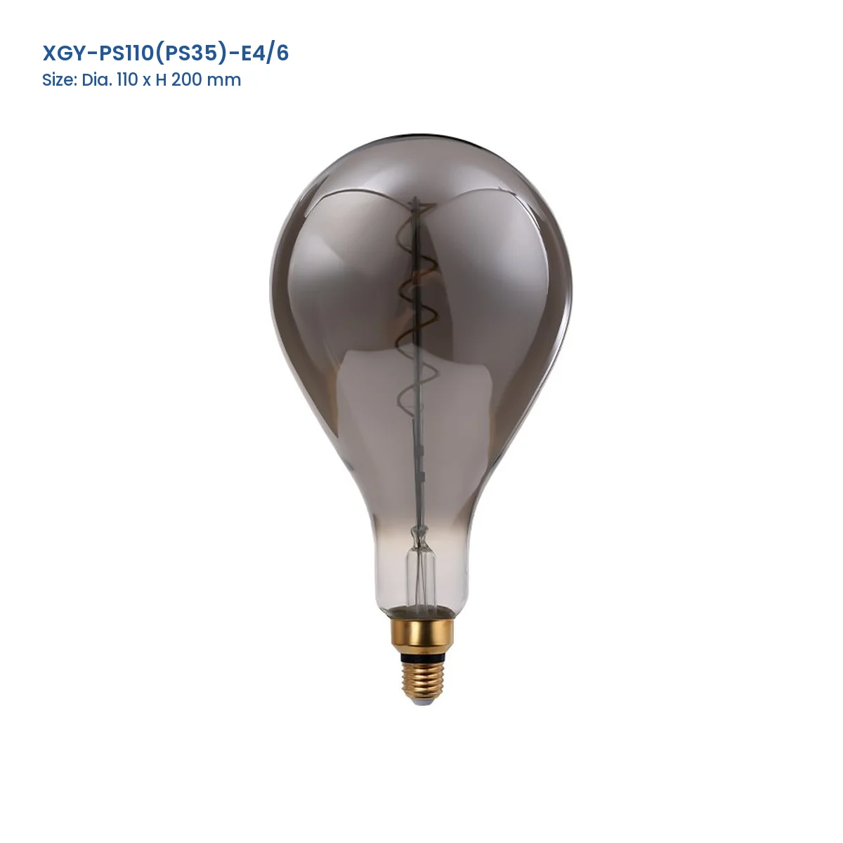 XGY-PS110(PS35)-E4/6 huge LED filament bulb, Dia. 110 x H 200 mm