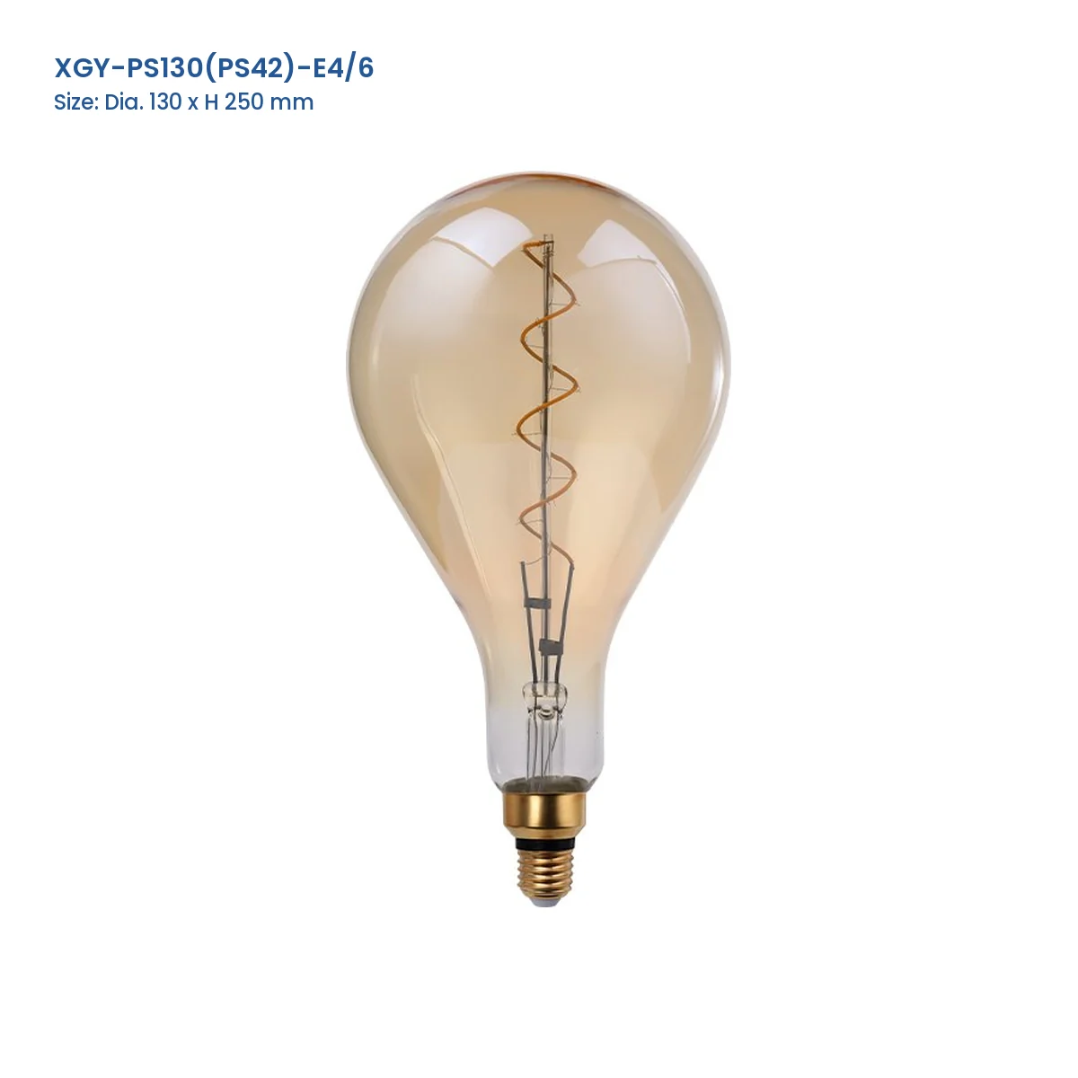 XGY-PS130(PS42)-E4/6 huge LED filament bulb, Dia. 130 x H 250 mm