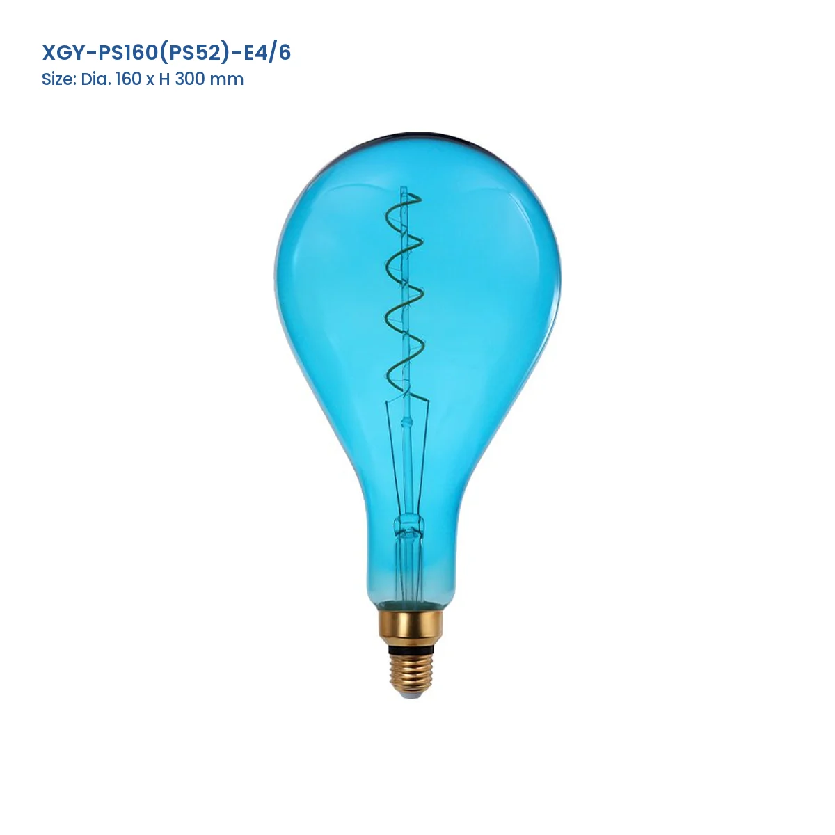 XGY-PS160(PS52)-E4/6 huge LED filament bulb, Dia. 160 x H 300 mm