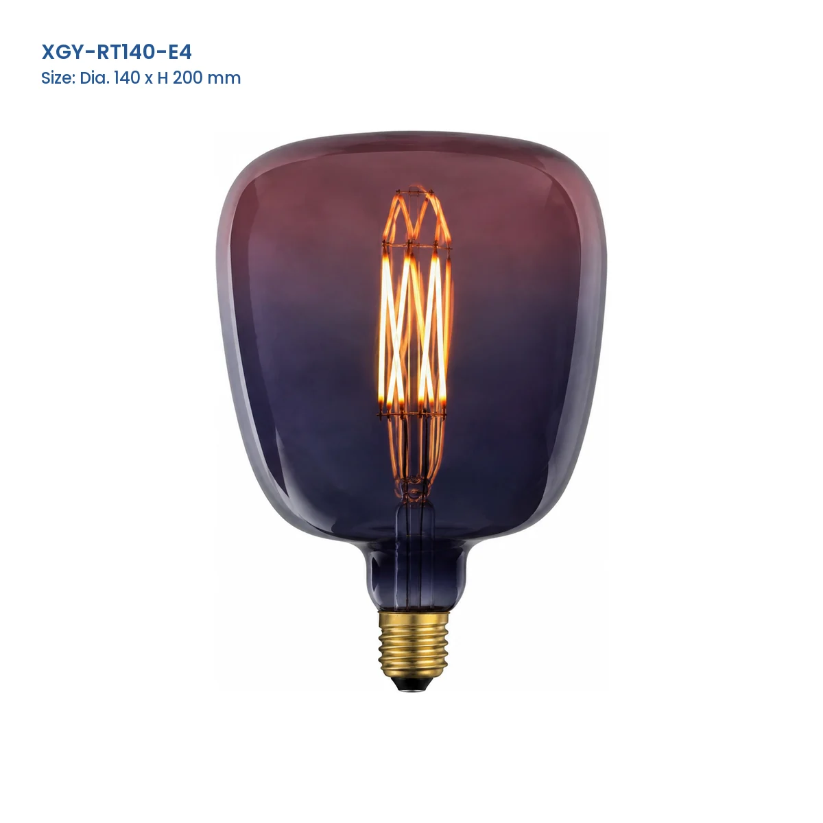 XGY-RT140-E4 huge LED filament bulb, Dia. 140 x H 200 mm