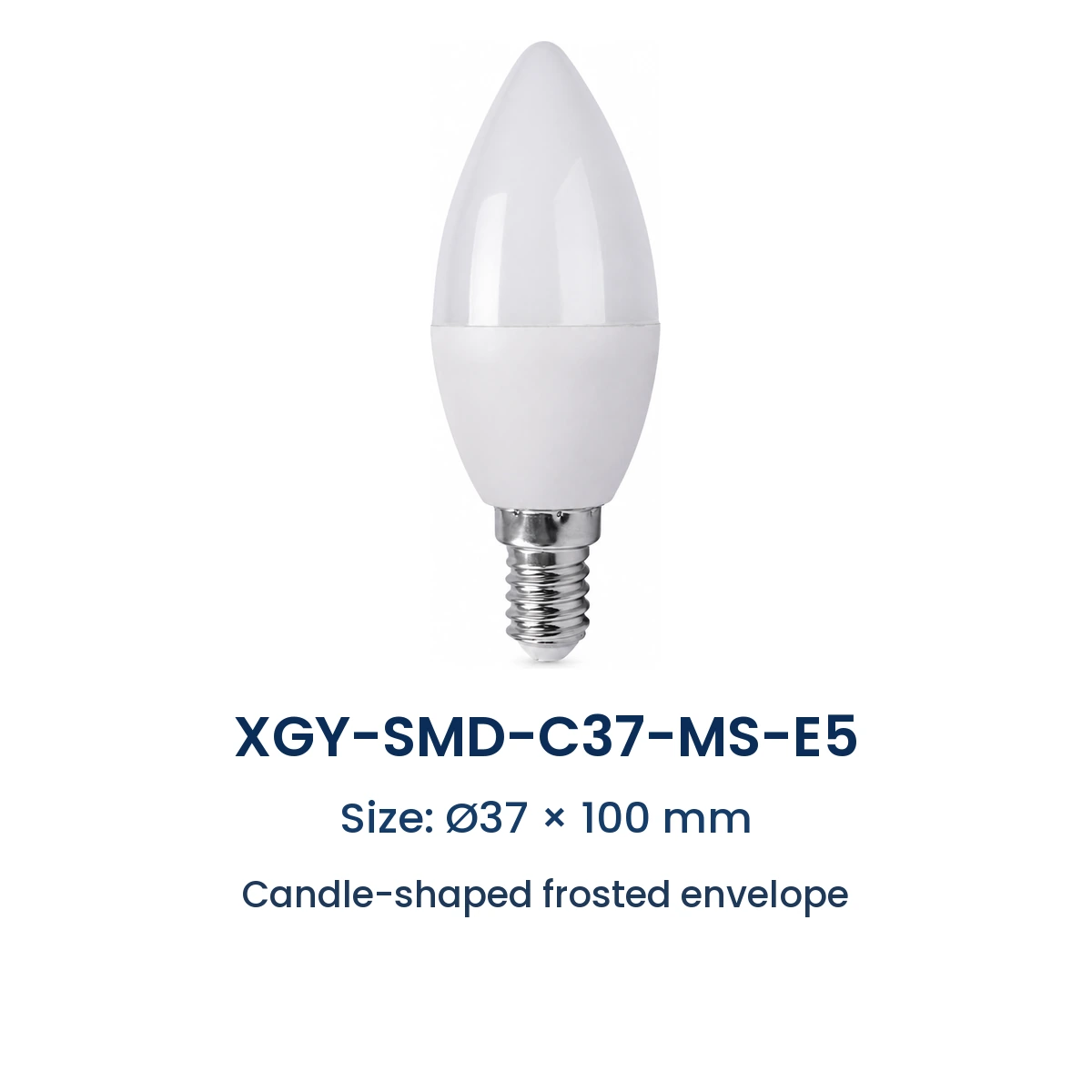 XGY-SMD-C37-MS-E5 microwave-sensor LED bulb, size Ø37 × 100 mm
