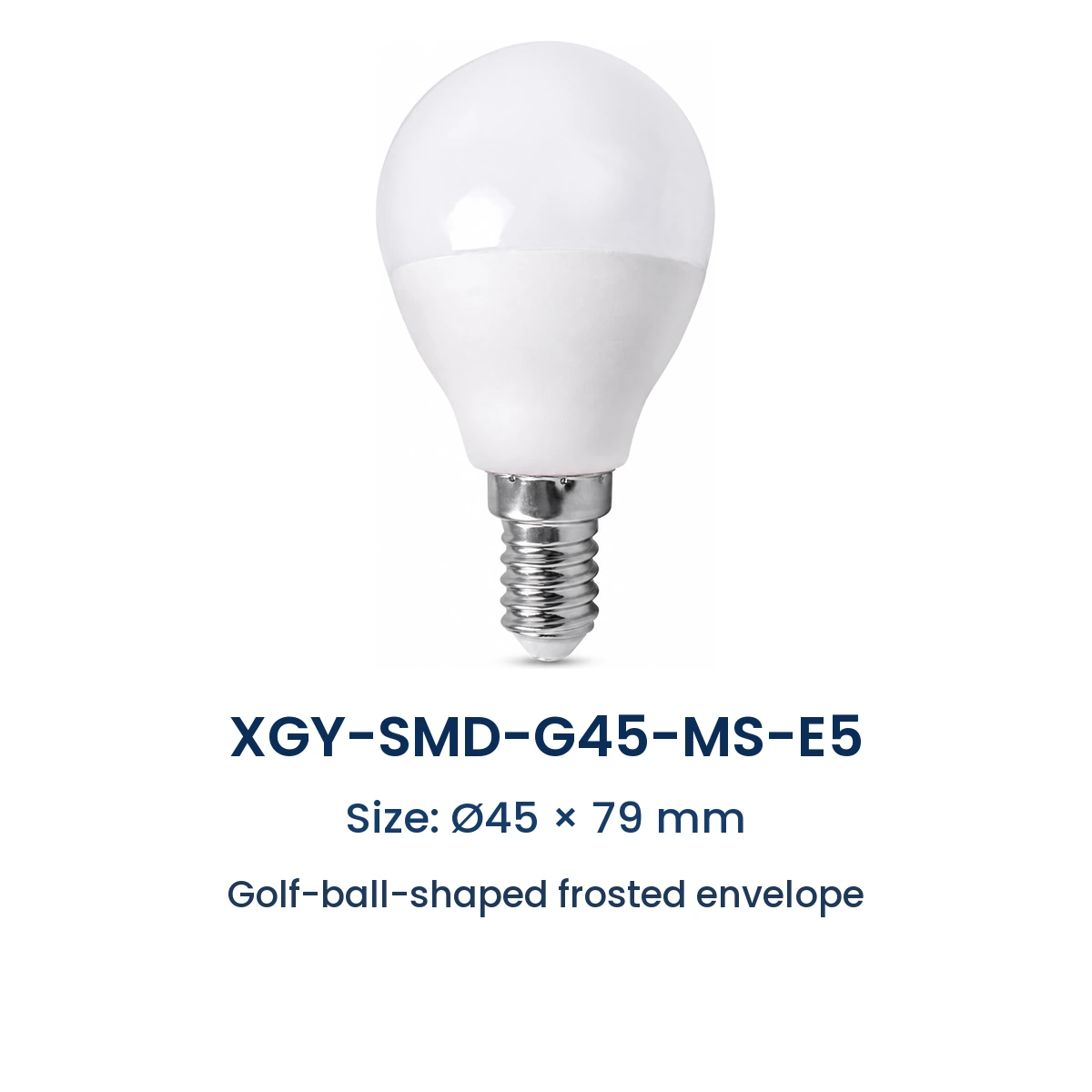 XGY-SMD-G45-MS-E5 microwave-sensor LED bulb, size Ø45 × 79 mm