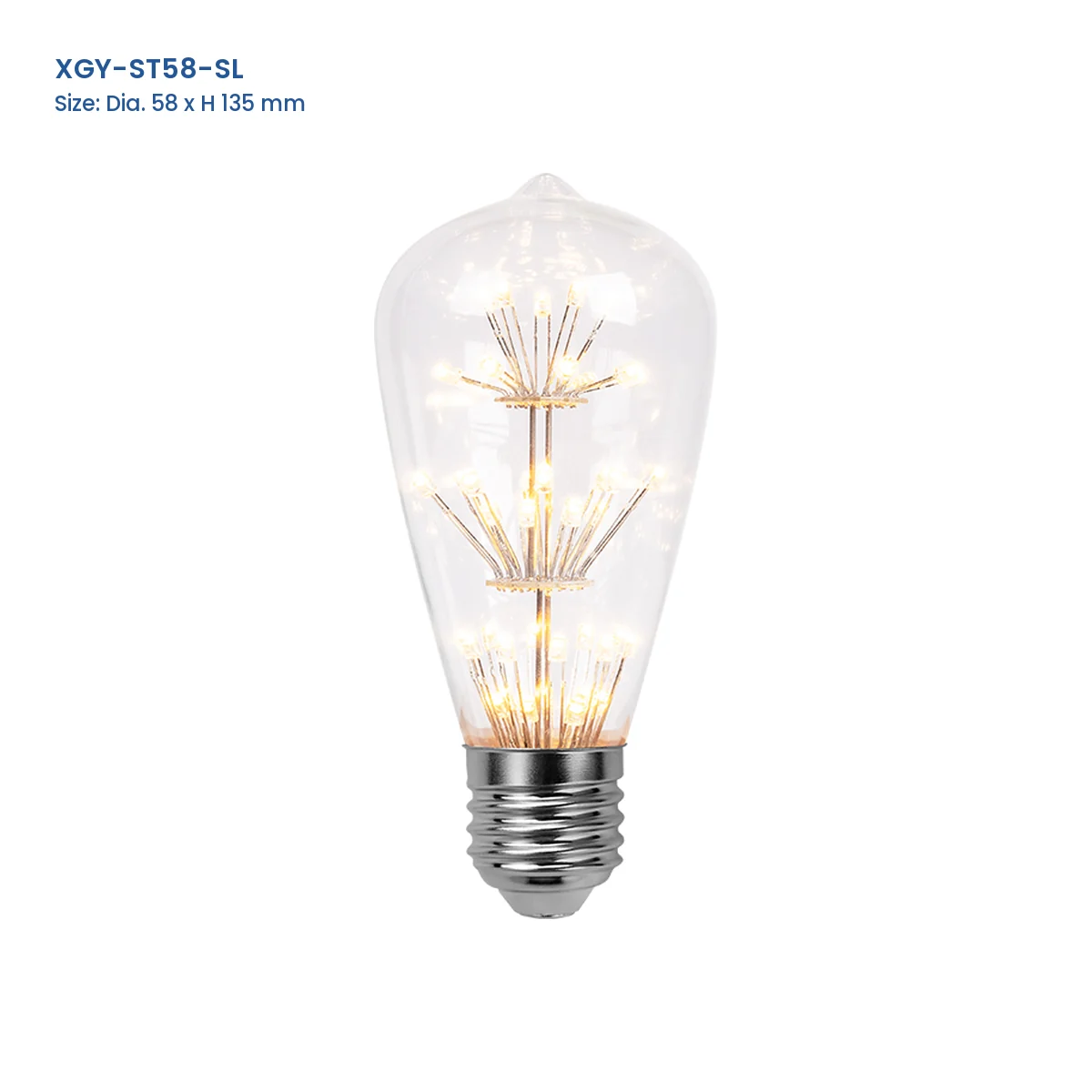 XGY-ST58-SL starry LED decorative bulb, D58 x H135 mm