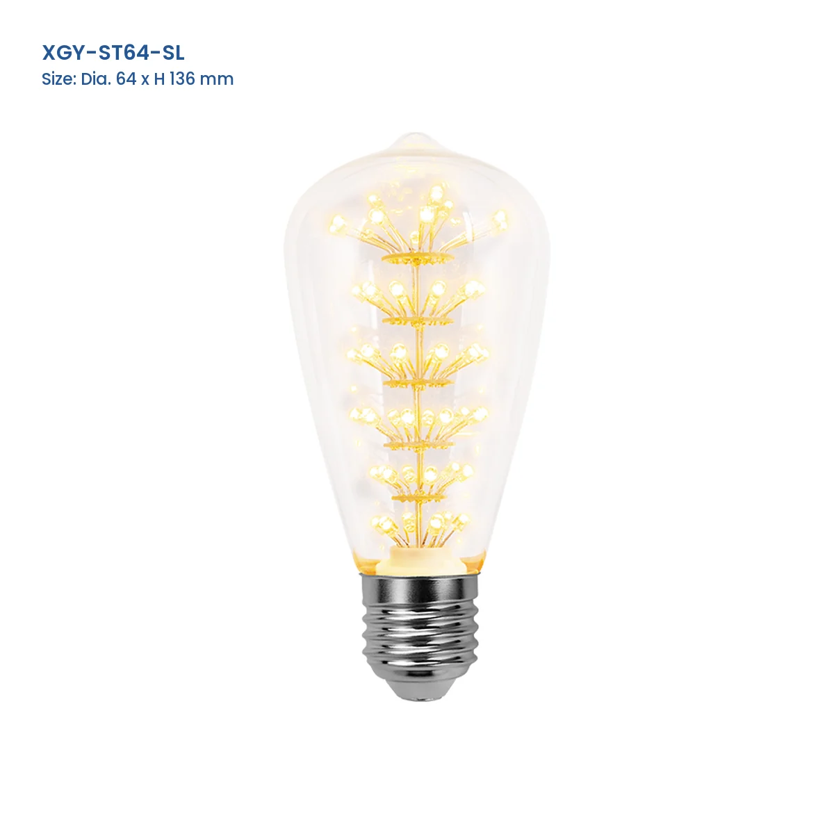 XGY-ST64-SL starry LED decorative bulb, D64 x H136 mm