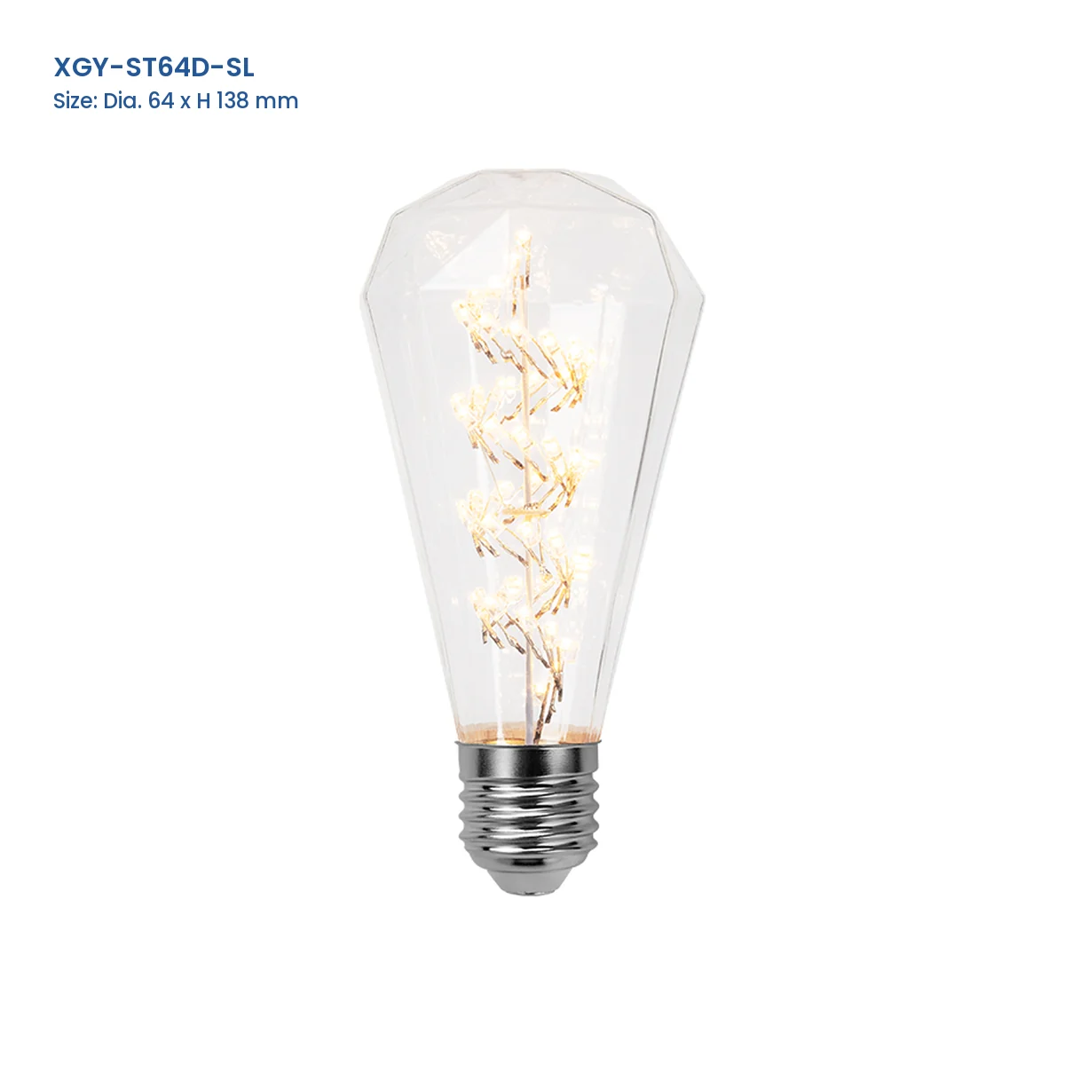 XGY-ST64D-SL starry LED decorative bulb, D64 x H138 mm