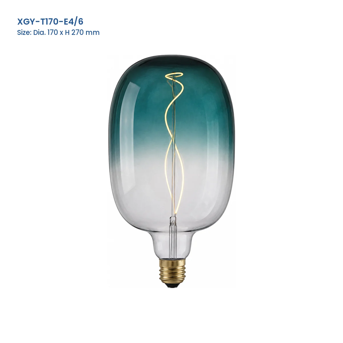 XGY-T170-E4/6 huge LED filament bulb, Dia. 170 x H 270 mm