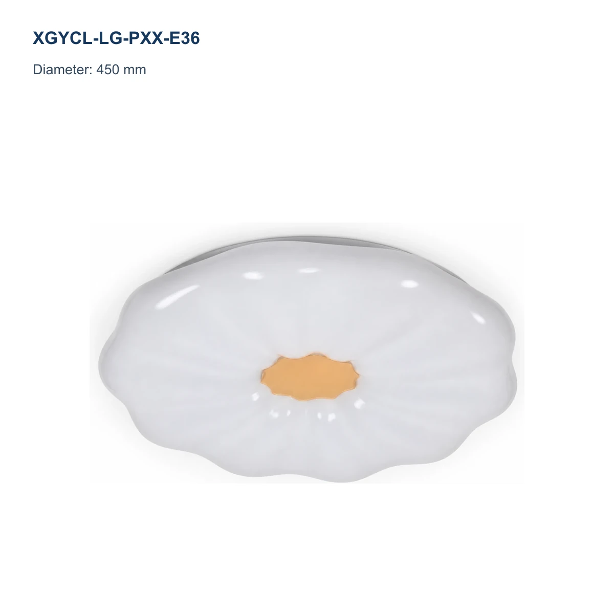 XGYCL-LG-PXX-E36 special-shape metal-base LED ceiling lamp, 450 mm diameter