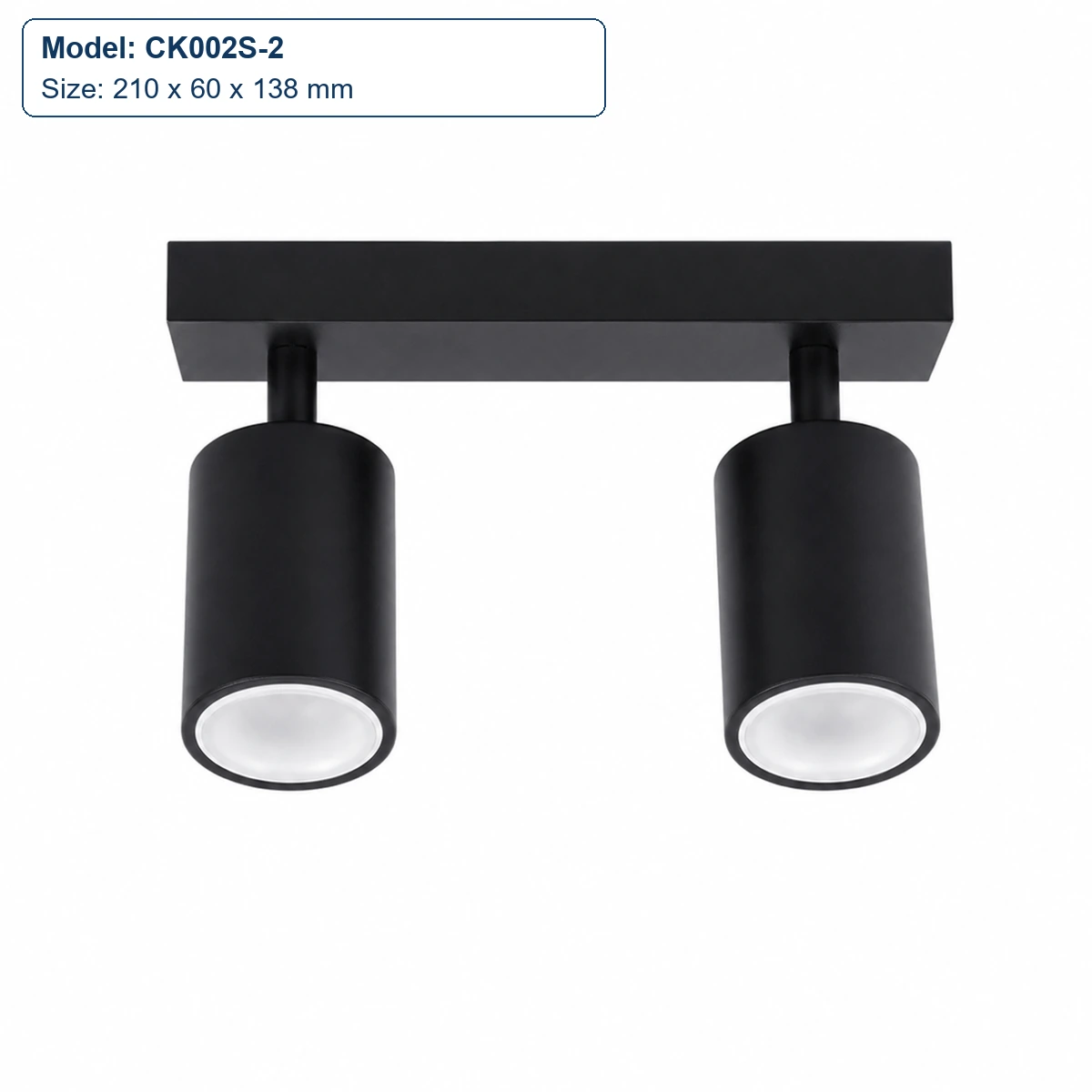 CK002S-2 2-head cylindrical linear housing, 210 x 60 x 138 mm
