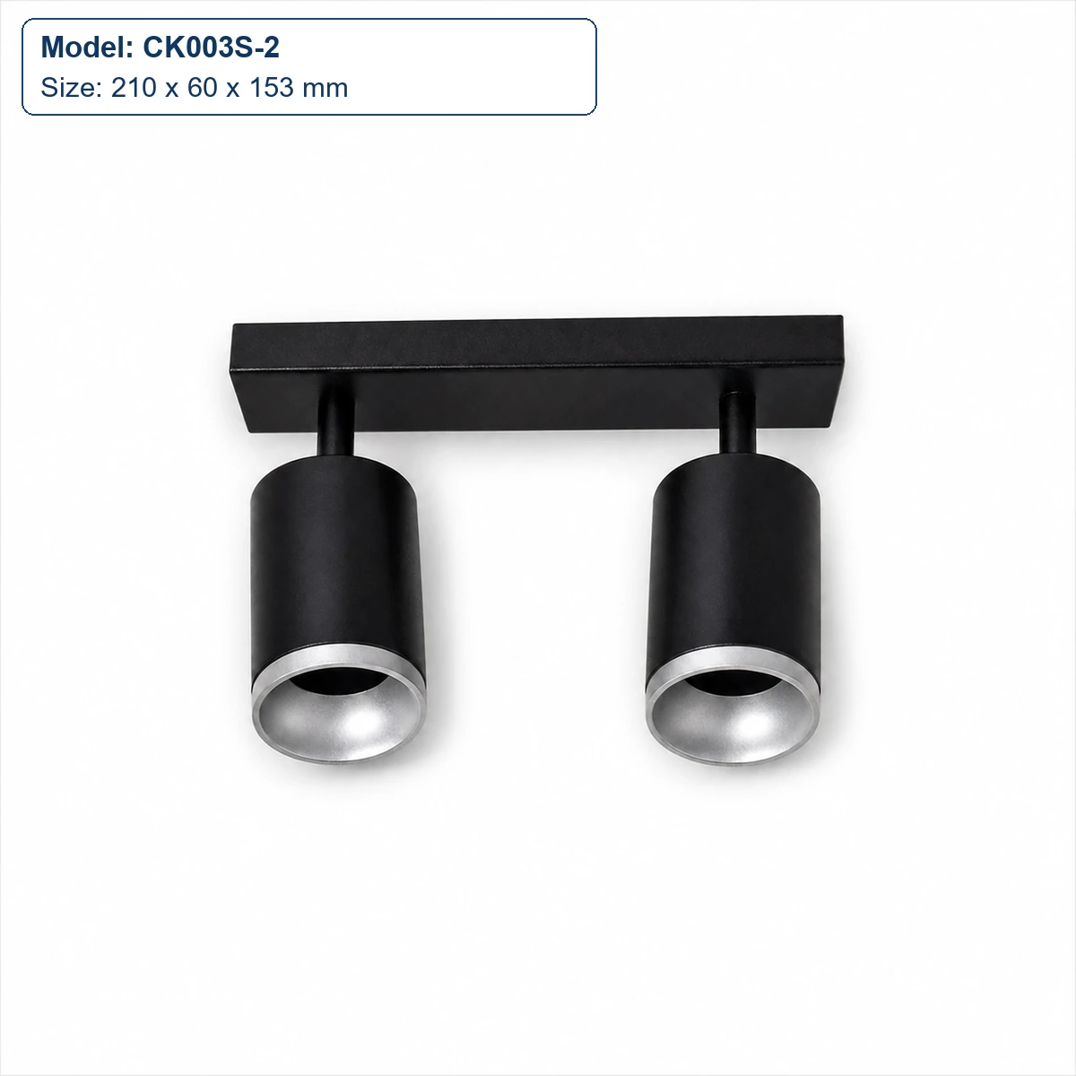 CK003S-2 2-head cylindrical linear housing, 210 x 60 x 153 mm