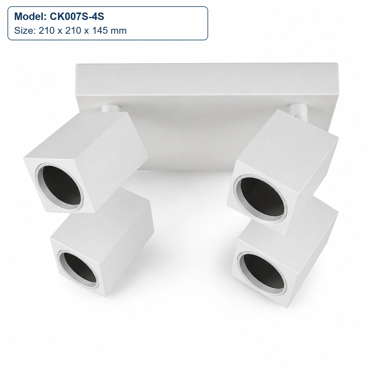 CK007S-4S 4-head angular square-base housing, 210 x 210 x 145 mm